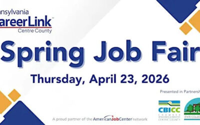 Centre County Spring Job Fair Thursday April 23rd from 1-4pm
